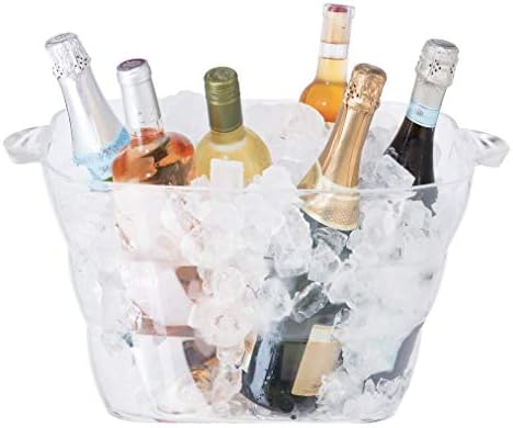 OGGI Acrylic Square Party Tub — Clear, 16.75-Inch by 14-Inch
