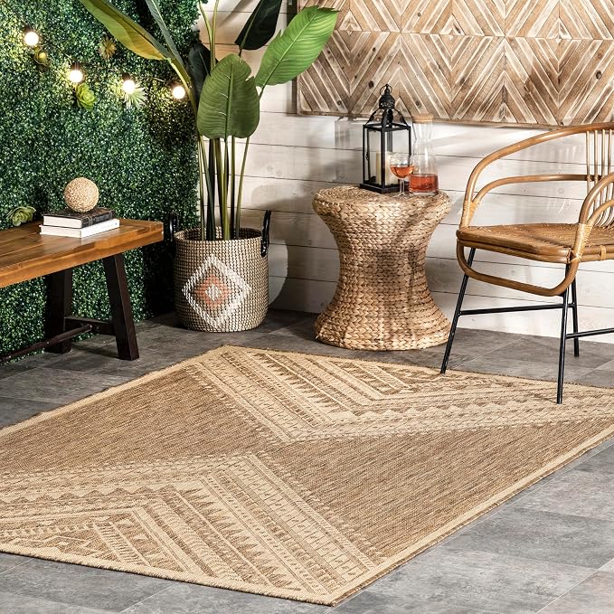 nuLOOM Landry Indoor/Outdoor Rug — Brown, 4′ × 6′