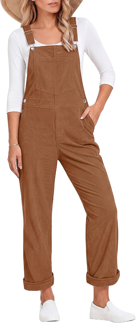 luvamia Corduroy bib overalls — Pecan Brown